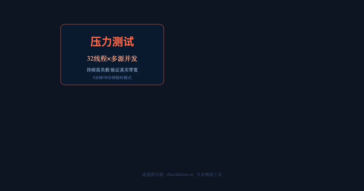 宽带测速被限速了？流量消失器的压力测试模式教你验真伪