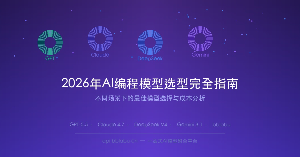 2026年AI编程模型选型完全指南：不同场景下的最佳模型选择与成本分析