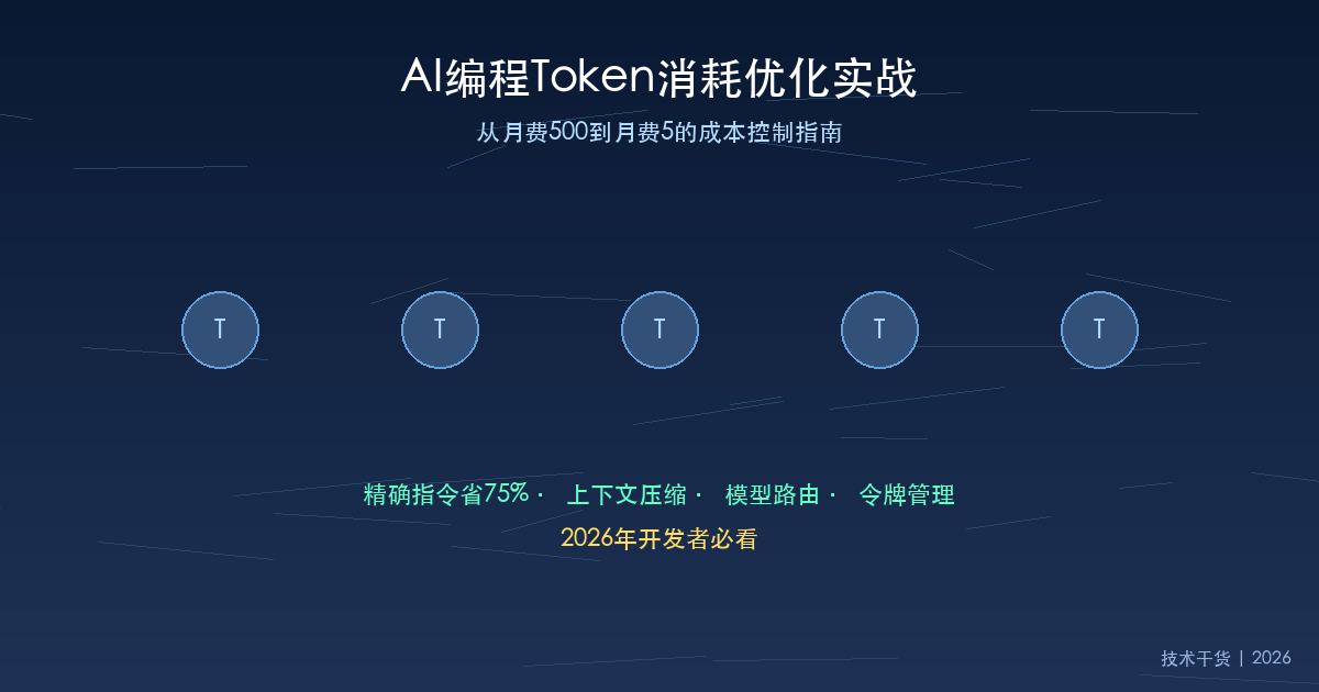 2026年AI编程Token消耗优化:从月费500到月费5的成本控制实战