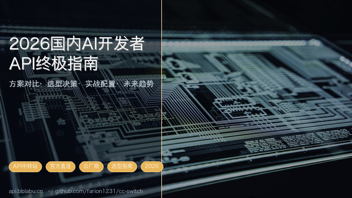 2026国内AI开发者API方案终极指南:方案对比、选型决策与实战配置