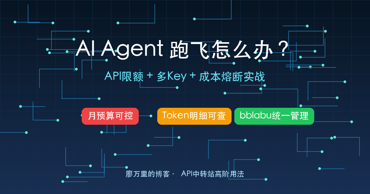 AI Agent跑飞烧掉Token怎么办？我给Codex和Claude Code做了一套API成本熔断